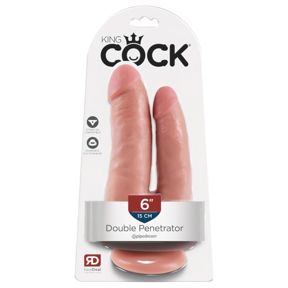 King Cock Double Penetrator - lebensechter Doppel-Dildo (natur)