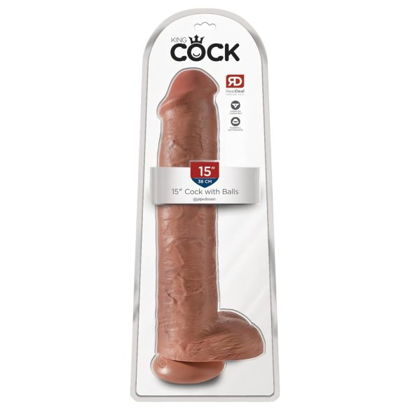 King Cock 15 - Riesendildo (38 cm) - Dunkles Natur