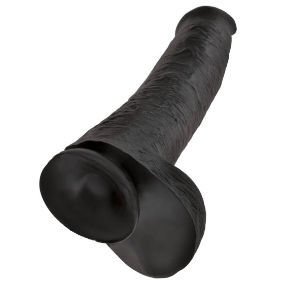 King Cock 15 - gigantischer, saugnapfbasierter, Hoden-Dildo (38cm) - schwarz