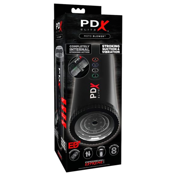 PDX Moto Blower - Saugender, vibrierender Masturbator (schwarz)