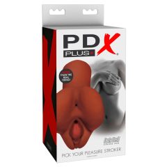   PDX Wähle Dein Vergnügen Stroker - 2in1 realistischer Masturbator (braun)