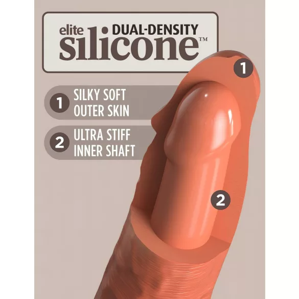 King Cock Elite 6 - Haftender, realistischer Dildo (15cm) - Dunkel