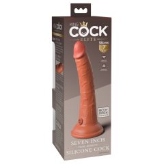   King Cock Elite 7 - saugnapfiges, realistisches Dildo (18cm) - dunkle Natürlichkeit