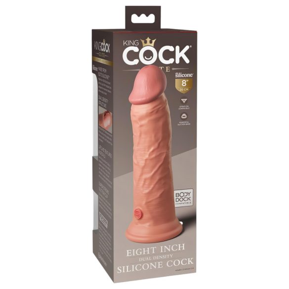 King Cock Elite 8 - realitätsnaher Dildo mit Saugnapf (20cm) - naturfarben