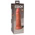 King Cock Elite 8 - Saugnapf-Dildo (20 cm) - dunkles Naturton