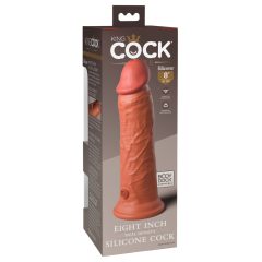   King Cock Elite 8 - Saugnapf, realistischer Dildo (20cm) - dunkles Natur