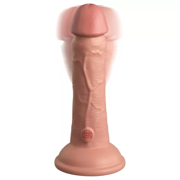 King Cock Elite 6 - Vibrator mit Saugnapf (15 cm) - naturfarben