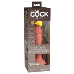   King Cock Elite 6 - Saugnapf, realistischer Vibrator 15cm (dunkle Natur)