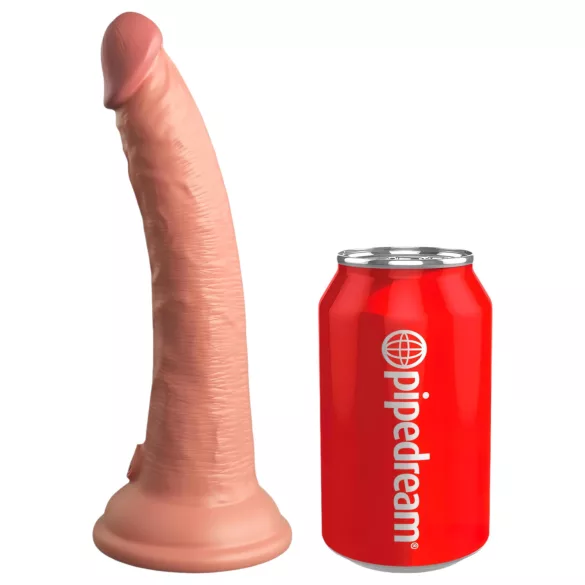 King Cock Elite 7 - Saugnapf, Funk-Vibrator 18cm - Natur