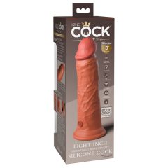   King Cock Elite 8 - Saugnapf, realistischer Vibrator 20cm (dunkles Natur)