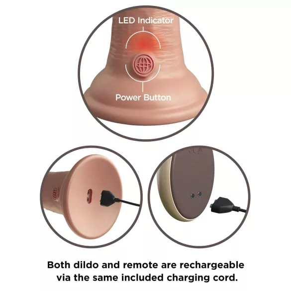 King Cock Elite 9 - Saugnapf Vibrator 23cm - Natur