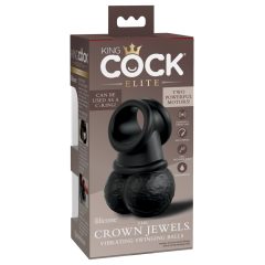   King Cock Elite Crown Jewels - Schwinghoden, vibrierender Penisring (schwarz)