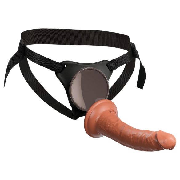 King Cock Elite Comfy - Strap-On-Dildo mit Geschirr (dunkles Beige)