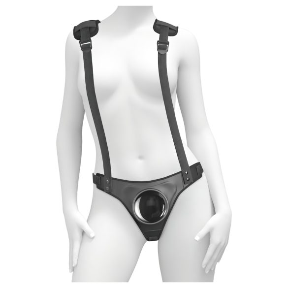 Body Dock - Strap-On Slip mit Hosenträgern (schwarz)