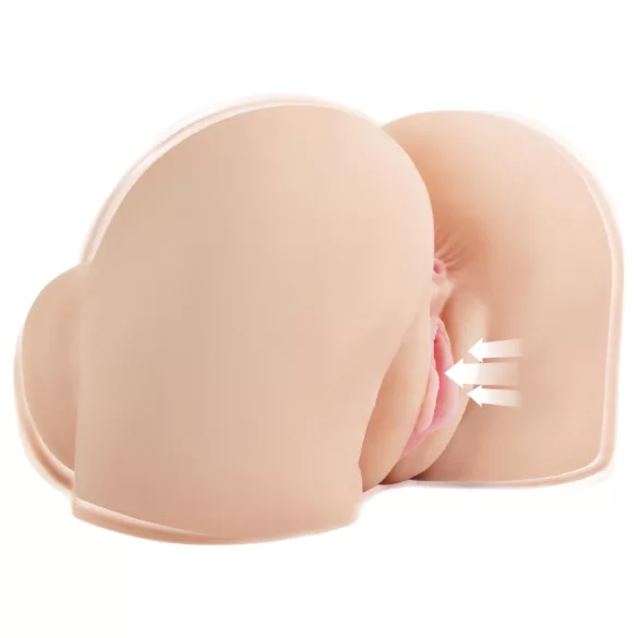 PDX Elite - saugender, vibrierender 2-in-1-Masturbator (natur)