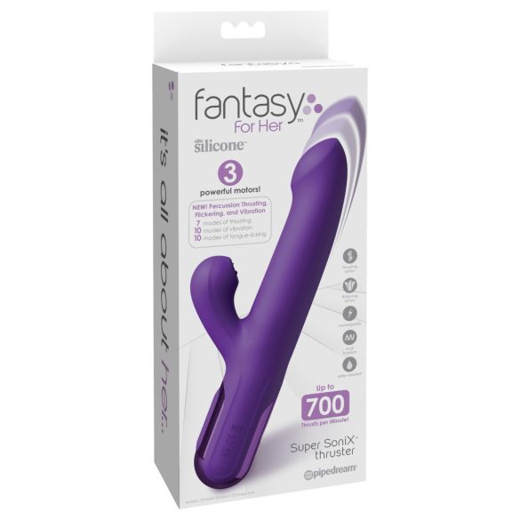 Fantasy For Her - 2in1 Stoßvibrator und Klitorisstimulator (Lila)