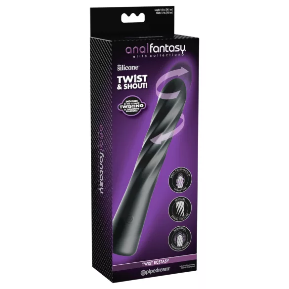 Anal Fantasy Twist Ecstasy - rotierender stoßender Analvibrator (schwarz)
