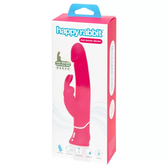 Happyrabbit Dual Density - wasserdichter Klitoris-Vibrator mit Arm (Pink)