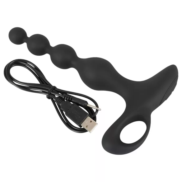 Black Velvet - Perlen Analvibrator (schwarz)