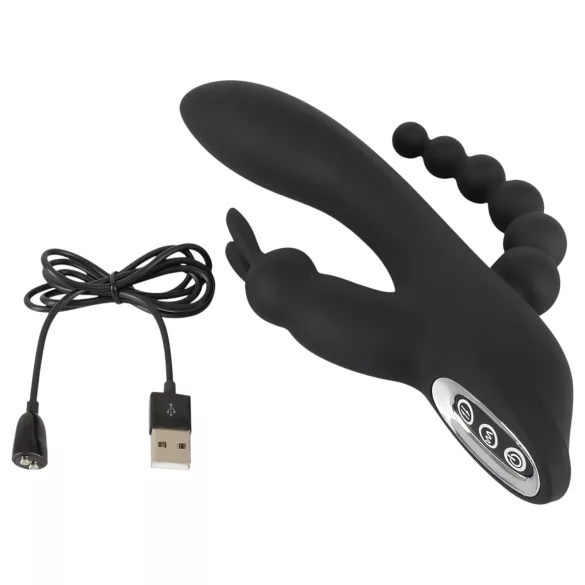 SMILE Triple - Akku, wasserfester 3-fach Vibrator (schwarz)