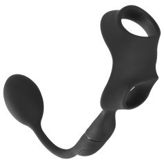   Rebel - Penis- und Hodenring mit Analdildo-Vibrator (schwarz)