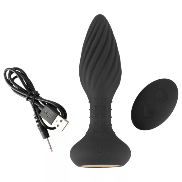 ANOS - Rotierender Perlen-Analvibrator (Schwarz)