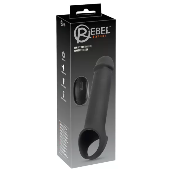 Rebel - Akku Penis-Mantel mit Funk Vibration (Schwarz)