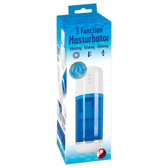 You2Toys - Akku-Dreh-Schub Masturbator (blau-weiß)