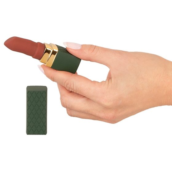 Emerald Love - wiederaufladbarer, wasserdichter Lippenstiftvibrator (grün-burgund)