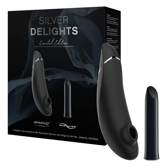 Womanizer Silver Delights - luftdruckbelüftetes Vibrator-Set (schwarz)