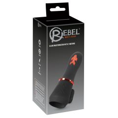   Rebell - wiederaufladbarer Eichel-Vibrator mit zwei Motoren (schwarz)