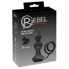 Rebel 2in1 - Akku-Radio Analkegel mit Penisring (schwarz)