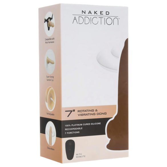 Naked Addiction Rotating 7 - Rotierender Vibrator (18 cm) - Natur