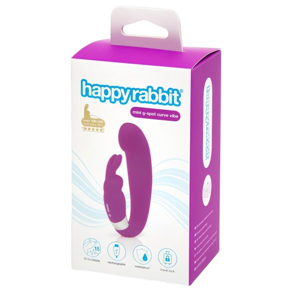 Happyrabbit Mini G - wiederaufladbarer G-Punkt Vibrator mit Klitorisarm (Lila)