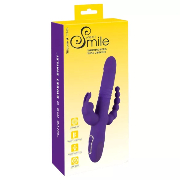 SMILE Triple - Akku Vibrator mit drei Armen, drehend und stoßend (lila)