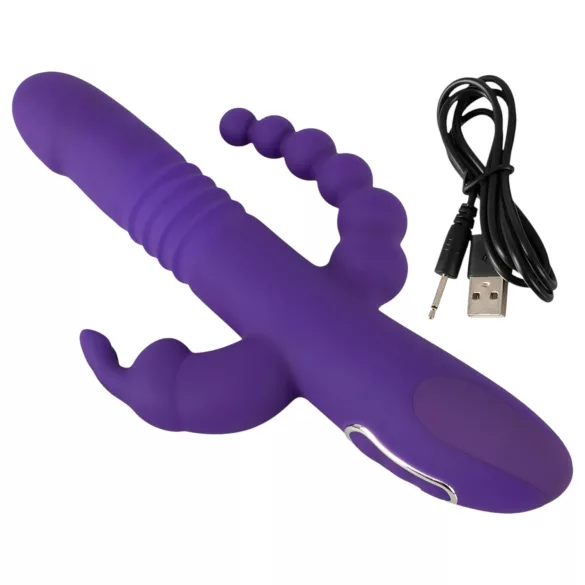 SMILE Triple - Akku Vibrator mit drei Armen, drehend und stoßend (lila)