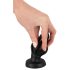ANOS - Weicher gerippter Analplug - 5 cm (schwarz)