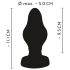 ANOS - Weicher gerippter Analplug - 5 cm (schwarz)