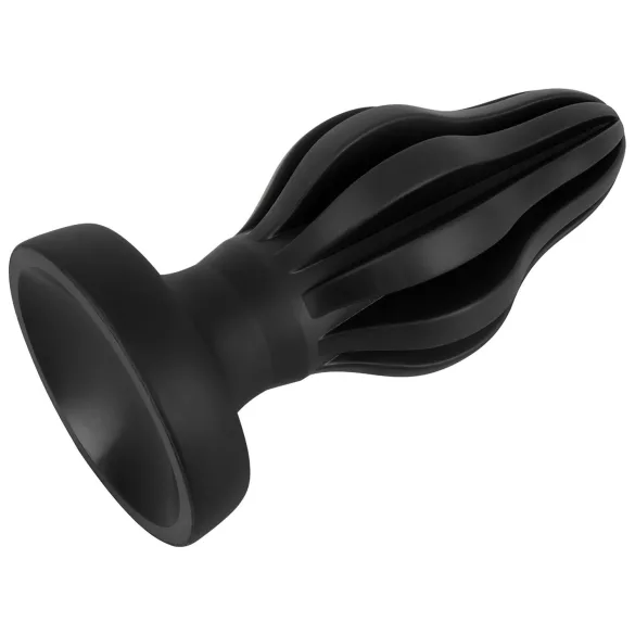 ANOS - Weicher, gerippter Analplug - 7cm (schwarz)