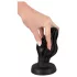 ANOS - gerippter weicher Butt Plug - 7 cm (schwarz)
