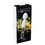   Liaison Wand - Akkubetriebener, LED Silikon-Glas Vibrator (Transparent-Weiß)