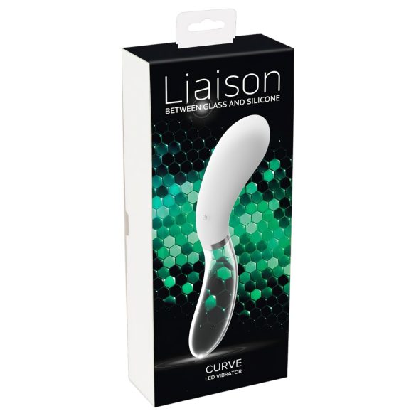 Liaison Curve - Akku-Vibrator mit LED (transparent-weiß)