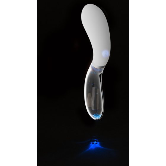 You2Toys Liaison - akkubetriebener, Silikon-Glas-LED-Vibrator (transparent-weiß)