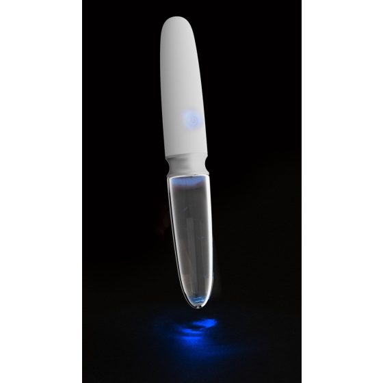 You2Toys Liaison - Akkubetriebener Silikon-Glas LED Vibrator (Transparent-Weiß)