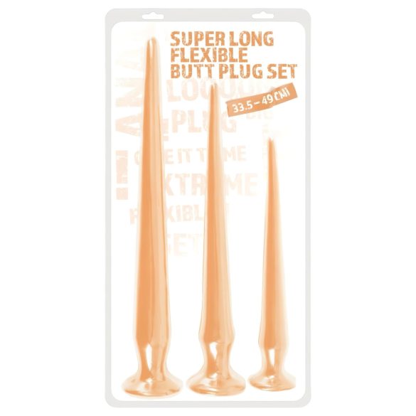 You2Toys - Extra Langer Plug-Dildo-Set (3-teilig) - Hautfarben