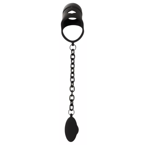 Black Velvet - Silikon Penis Käfig mit Analplug (schwarz)