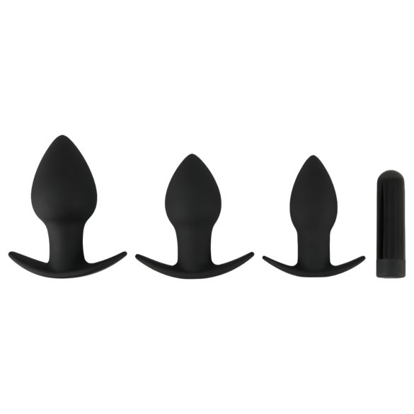 Black Velvet - Akku Anal-Vibro-Set - 3-teilig (schwarz)