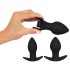 Black Velvet - Akku Anal-Vibro-Set - 3-teilig (schwarz)