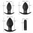 Black Velvet - Akku Anal-Vibro-Set - 3-teilig (schwarz)