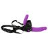 SMILE - Doppel-Dildo mit Gurt (lila-schwarz)